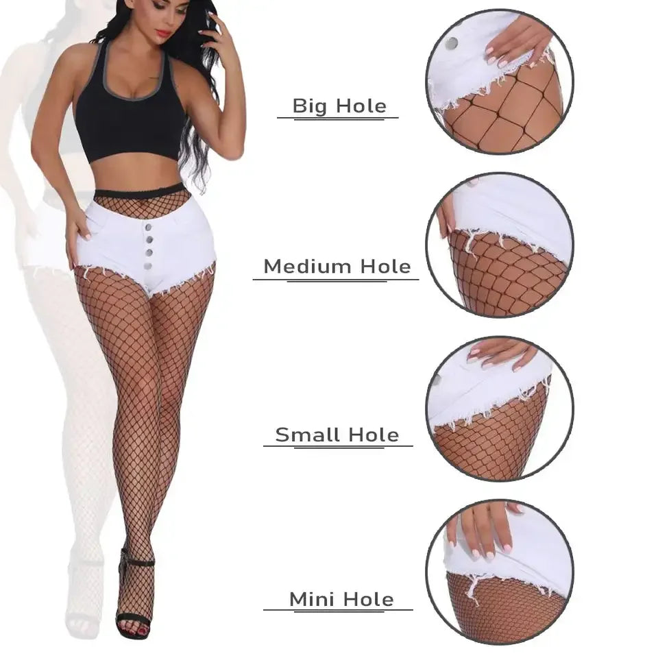 Custom Women's Fishnet Stockings Mesh Breathable Nylon Mesh Pantyhose Tights Women Sexy Body Stockings