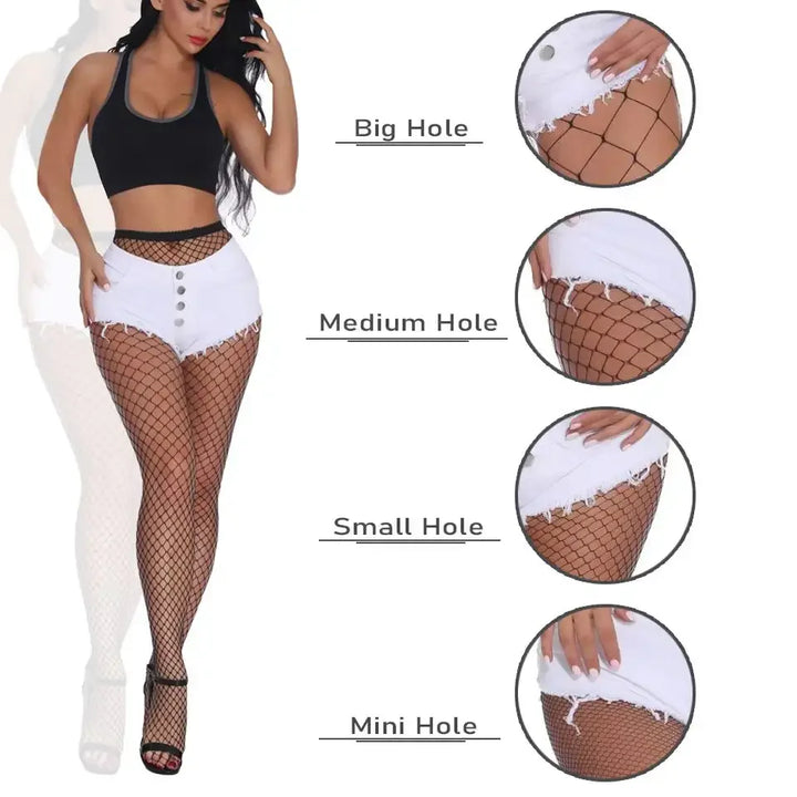 Custom Women's Fishnet Stockings Mesh Breathable Nylon Mesh Pantyhose Tights Women Sexy Body Stockings