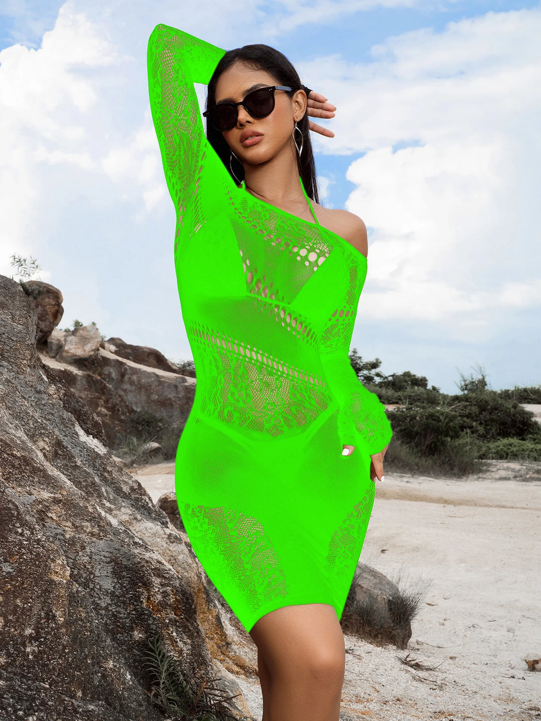 2024 Designer Women's Clothing Sexy Fishnet Bodystockings Jumpsuit Hollow Out Long Sleeve Bodycon Mature Mesh Lingerie