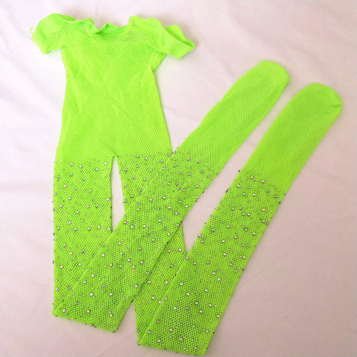 Girls Glitter Fishnet Tights Glitter Baby Leggings Mesh Carnival Stockings Sparkle Rhinestone Hollow Out Pantyhose
