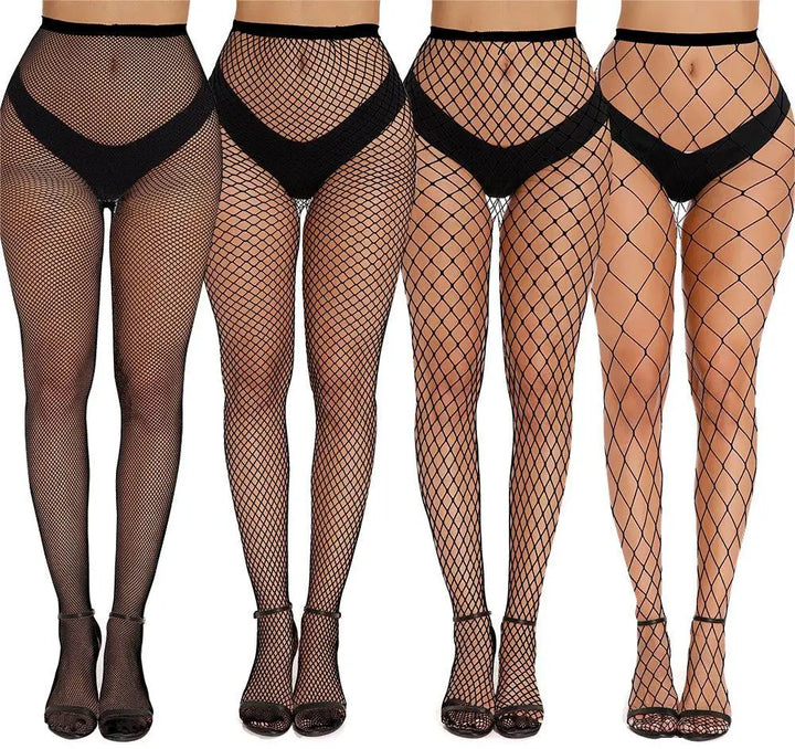 Hot Selling High Waist Fishnets Tights 2024 Femme Lingerie Sexy Crotchless Glitter Stockings Fashion Pantyhose White