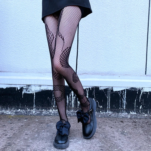 Fishnet Stockings High Waist Seamless Tight Black Nylon Pantyhose