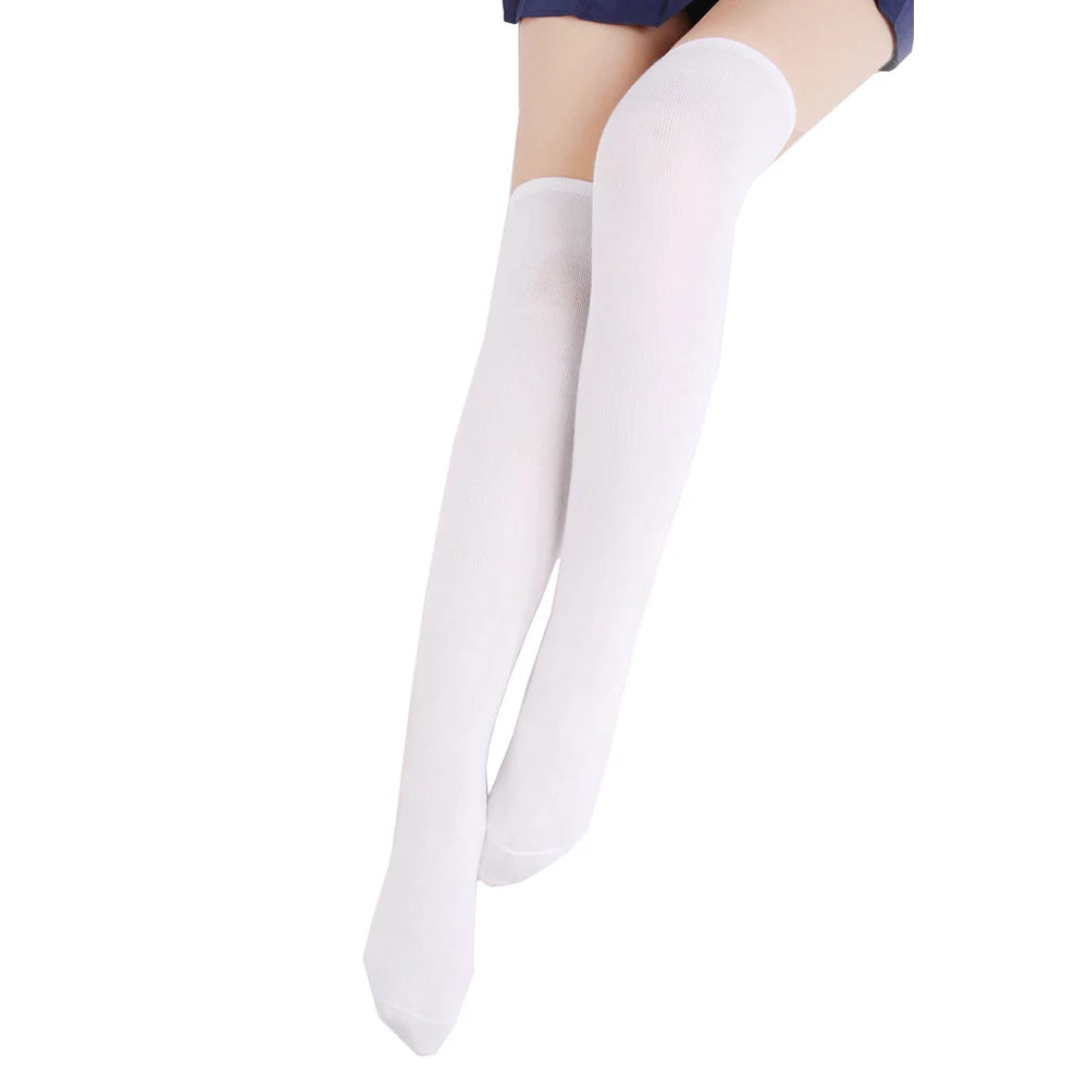 Japanese Lolita Socks Cotton Hosiery Girl Uniform Socks Lined Retro Socks for Adult Costumes Stockings