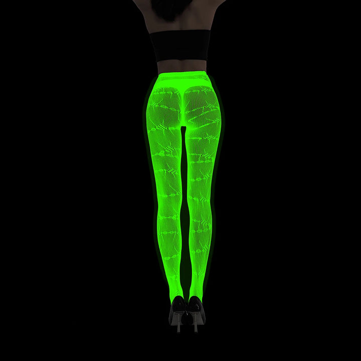 Women Body Stocking Glow in the Dark Sexy Fishnet Bodystocking Transparent Nylon Socks Mesh Pantyhose