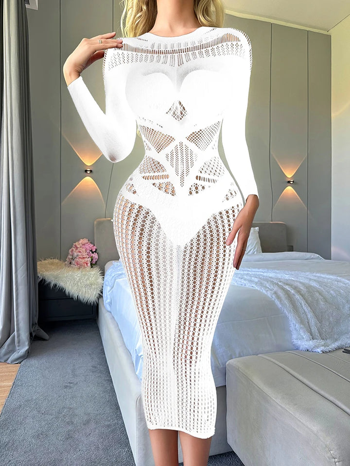 Gradient Color Fishnet Jumpsuits for Women Plus Size Body Stocking Mesh Sheer Lingerie Femme Sexy Cutout Bodystocking