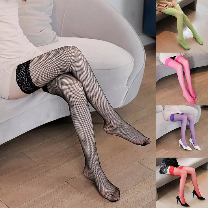 Small Weft Women Sexy Fishnet Stockings Anti-slips Hosiery Socks Women Sexy Costumes Leggings Silk Knee High Stockings