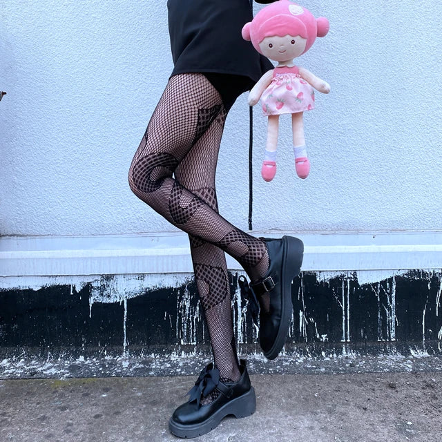 Fishnet Stockings High Waist Seamless Tight Black Nylon Pantyhose