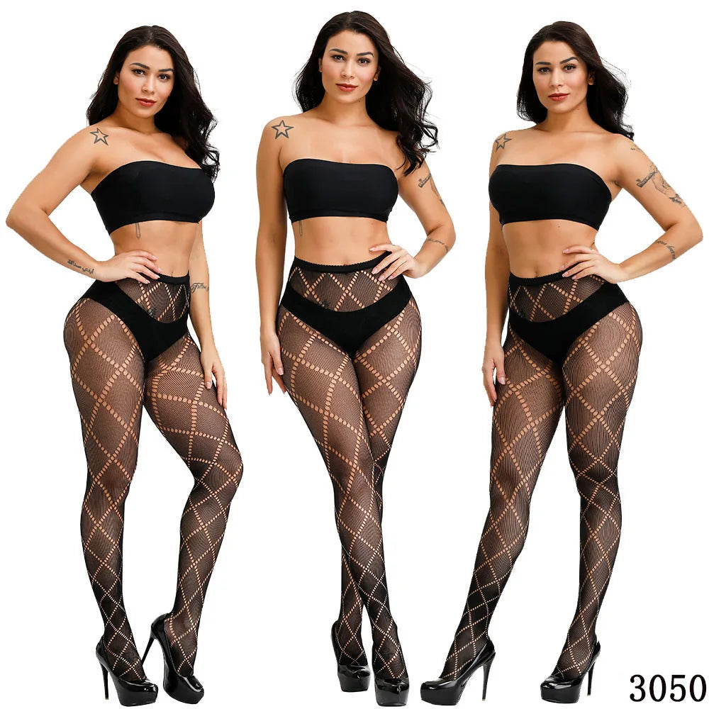 High Waist Fishnet Leggings Pantyhose Mock Suspender Pantyhose Striped Goth Fishnets Stocking Body  Suspender Tights