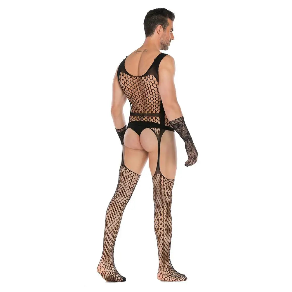 Sexy Fishnet Man Body Stocking Plus Sexy Underwear