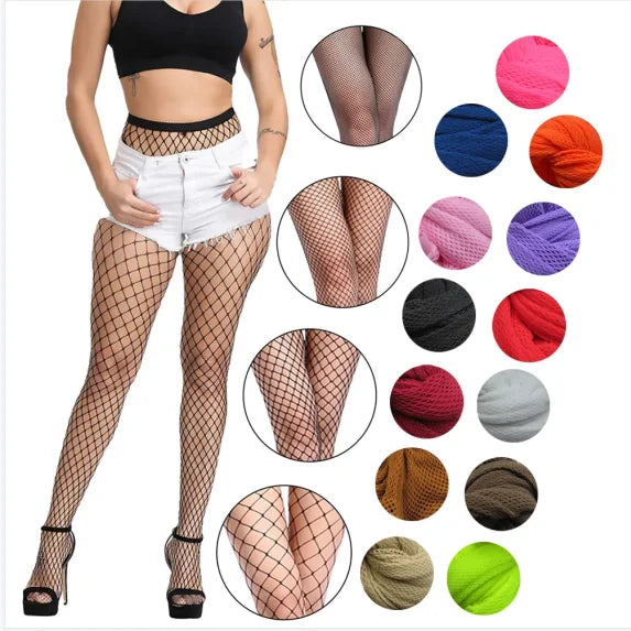 Custom Women's Fishnet Stockings Mesh Breathable Nylon Mesh Pantyhose Tights Women Sexy Body Stockings