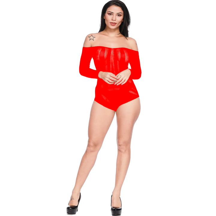Lingerie Femme 2023 Fishnet Bodystocking Babydoll Lingerie Chemise Halter Nightwear Bodysuit Chemise Mini Teddy Dress