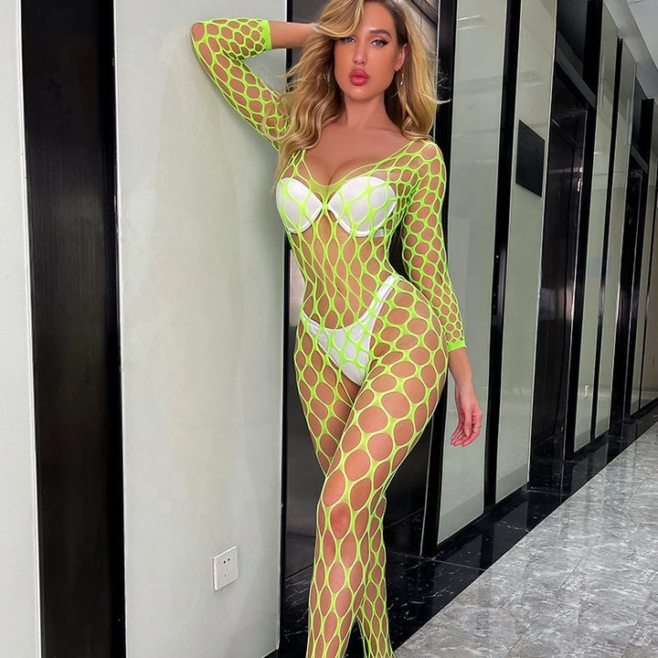 2024 Newly Crazy Pantyhose Nylon Sexy Lingerie Transparent Hole Open Crotch Sexy Bodystocking Jumpsuit Affection Lingerie