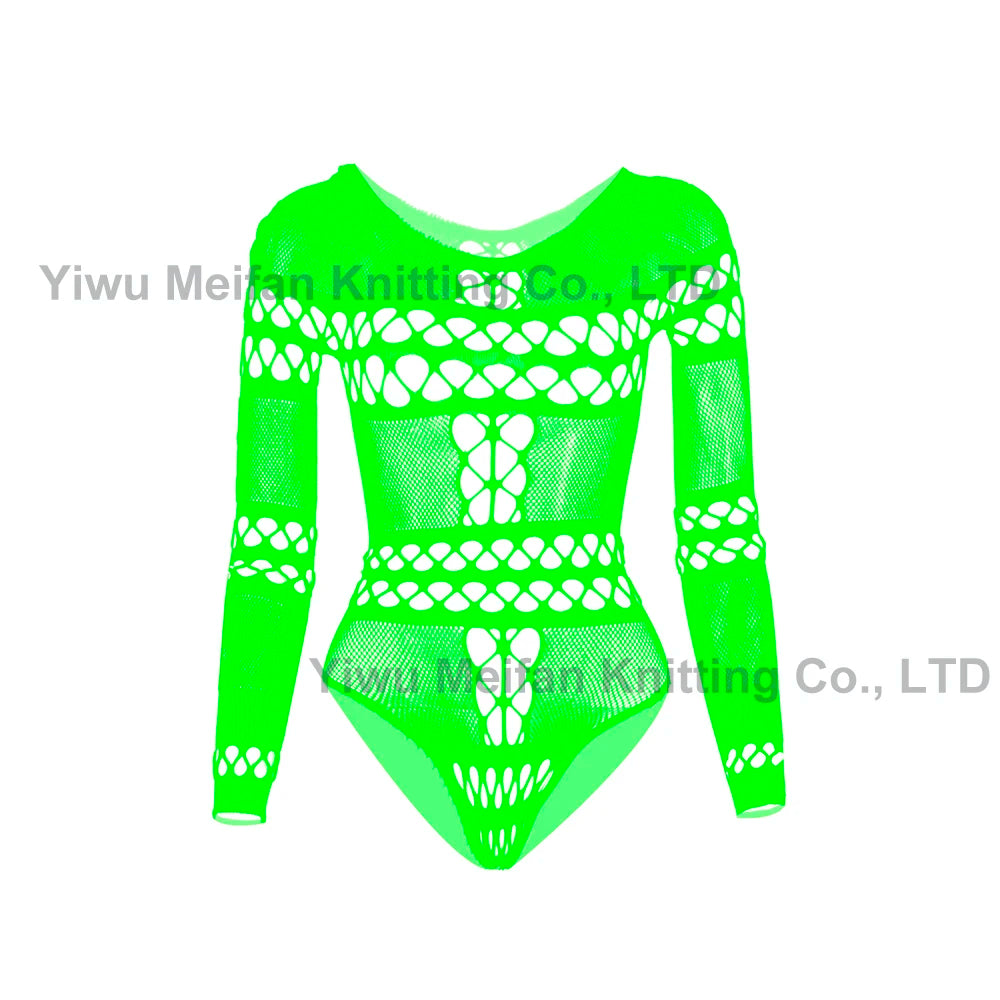2024 Hot Transparent Costumes High Fashion Designer Mature Sheer Long Sleeve Lingerie Femme Sexy for Chubby Women