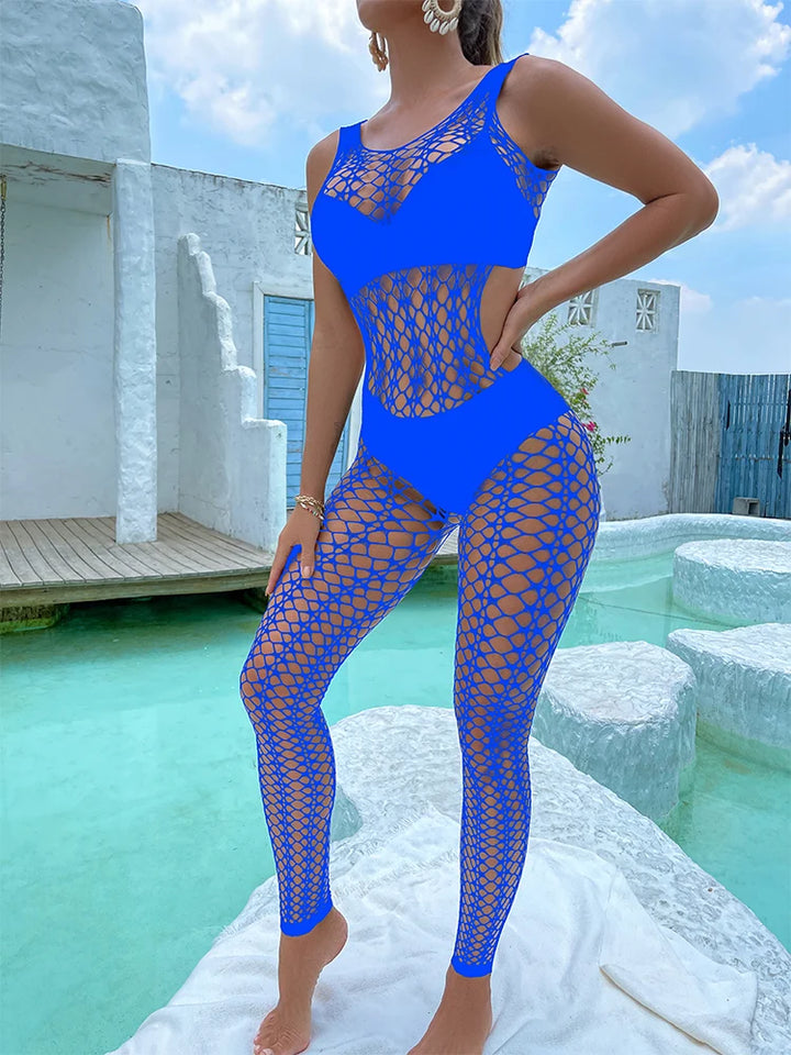 Wholesale Sexy Crotchless Body Stocking Hosiery Women's Sexy Mesh Sheer Lingerie Bodystocking Bodysuits Femme Sexy