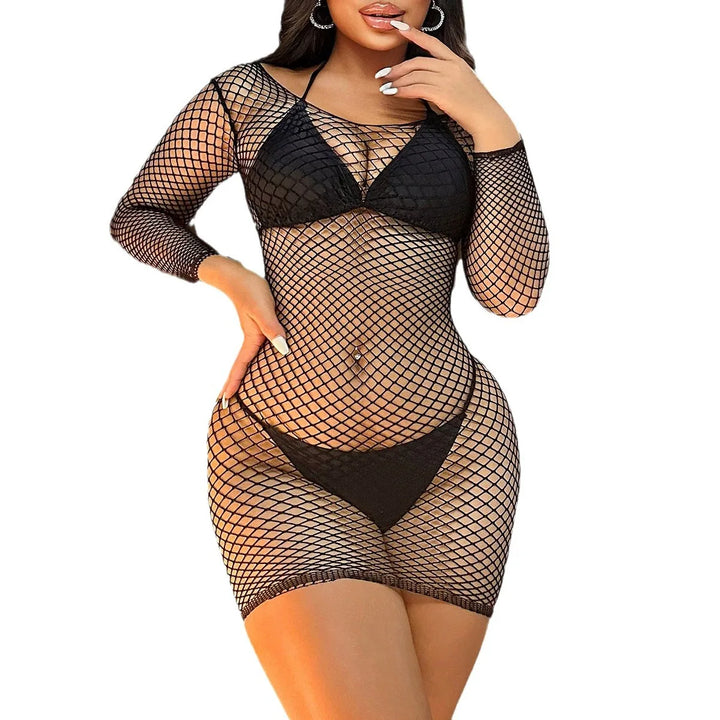 Mature Sheer Women Sexy See Through Seamless Lingerie Femme Sexy Body Stocking Transparent Bodystocking Lingerie Dress