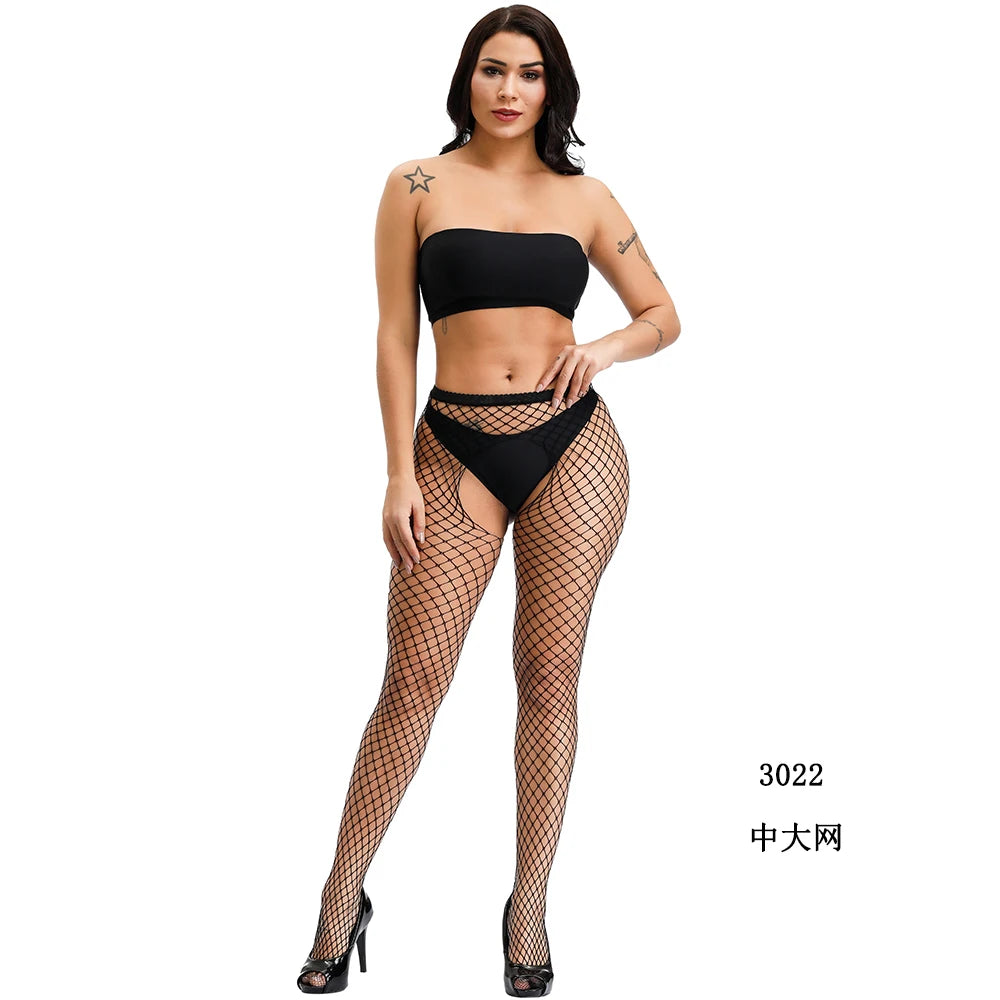 Open Crotch Pantyhose Tights Women Sexy Erotic Lingerie Femme Sexy Perspective Stockings Women's Clothing Outfits