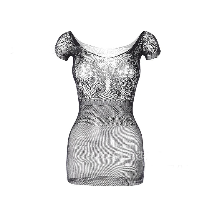 Sexy Mesh Bodystocking Lace Lingerie Set Women Erotic Night Playsuit Fishnets Floral Transparent Crotchless Bodydress