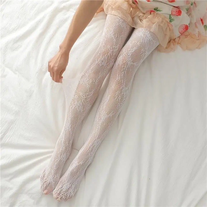 Lingerie Sexy Femme Spandex Mesh Dress Floral Halloween Fish Net Socks Pantyhose Stockings Knitted Design Brand Logo Tights