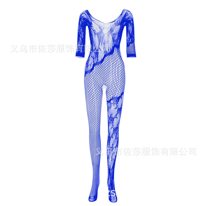 Black Dress Hollow Out Erotic Floral Lace Sexy Fat Women Plus Size Lingerie Fishnet Bodystocking WIth Handcuffs