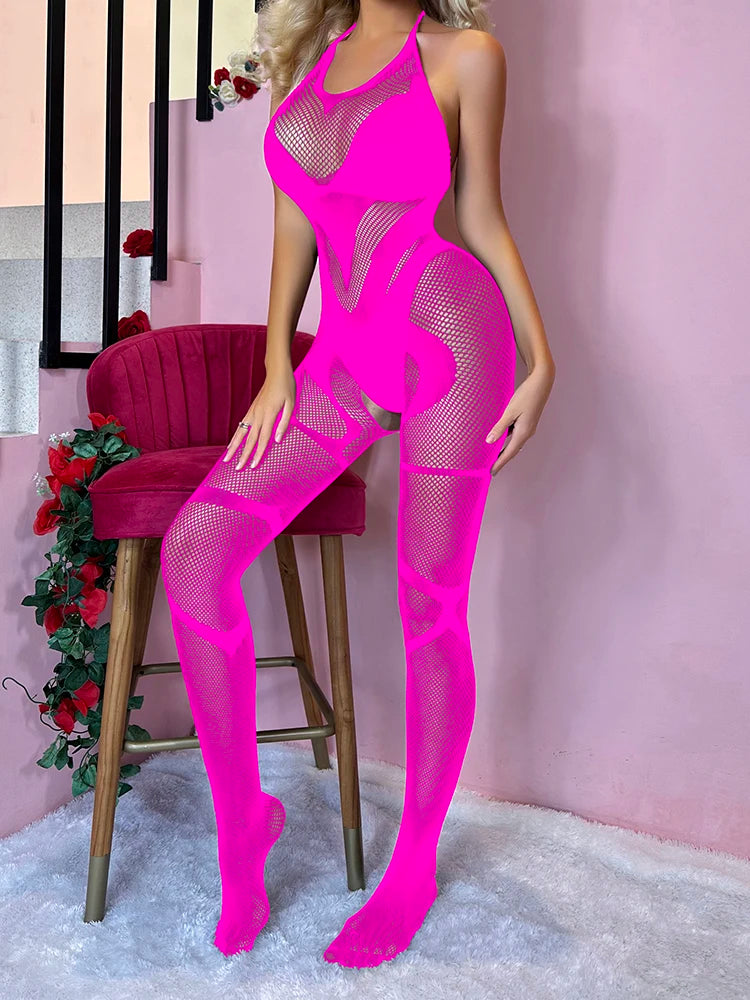 NEW Sexy Lingerie Women's Open Crotch Slutty Exotic Body Stocking Sexy Glitter Stockings for Girls Sexy Fishnet Dress