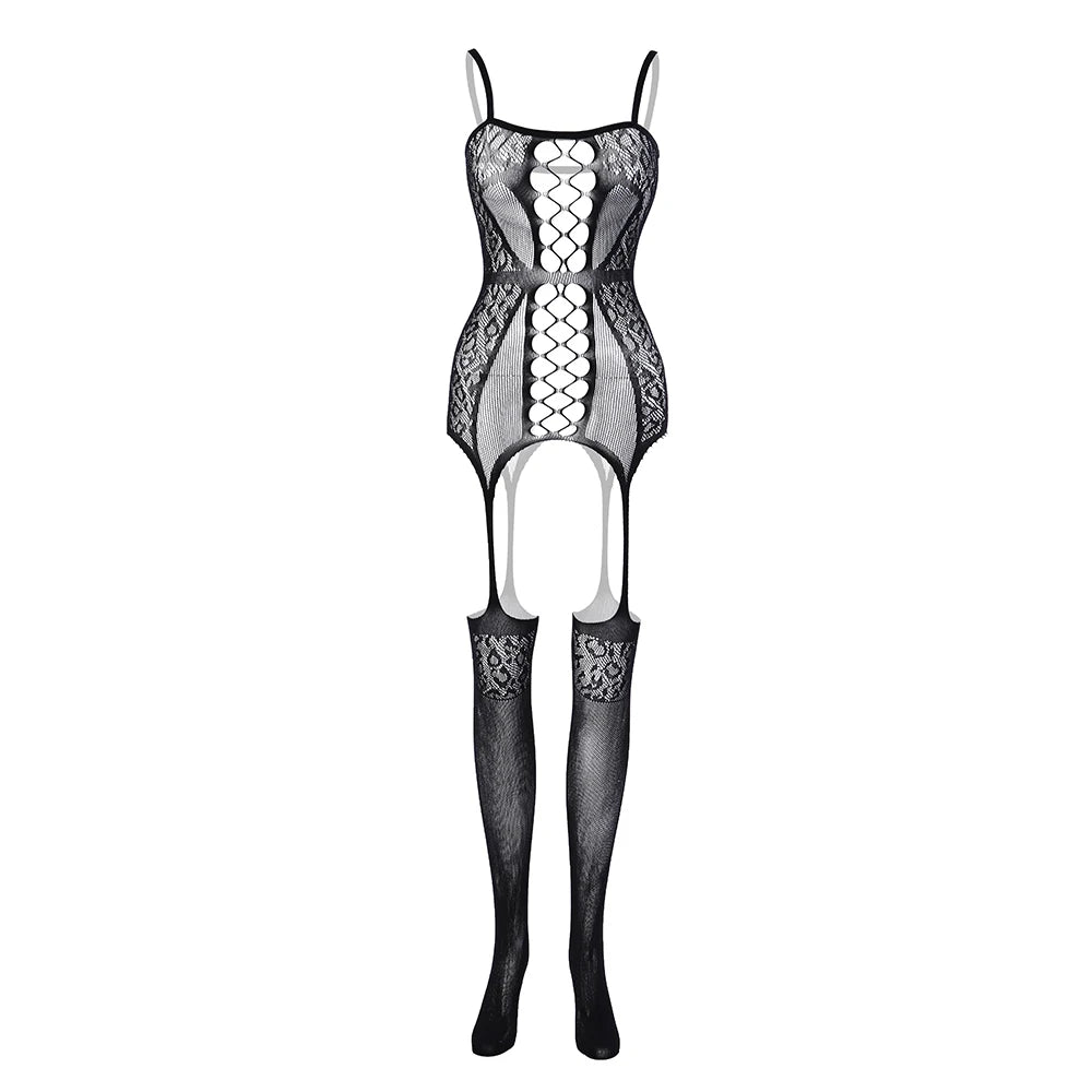 Hot Sales Sexy Fishnet Crotchless Body Stockings Tights Women Sexy Erotic Lingerie Stockings Full Body Femme Lingerie