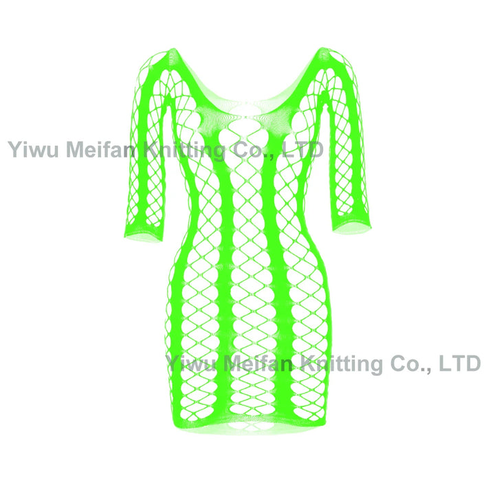Sexy Temptation One-Piece Lingeries Fishnet Ultra-thin Jacquard Seamless Chemise Lingerie Mesh Bodystocking for Chubby Women