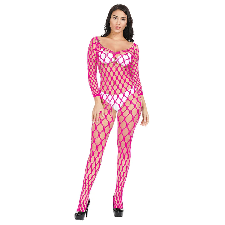 Wholesale Fishnet Bodystocking Hollow Out Stockings Full Body for Women Mesh Sheer Lingerie Femme Sexy Body Stocking