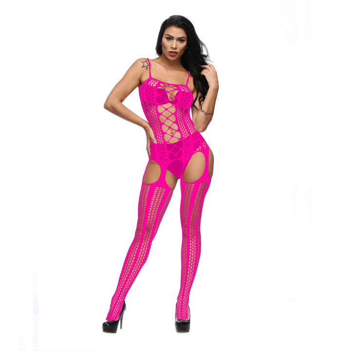 2025 Classic Star Sellers Slim Hollow Out Mesh Multicolor Crotchless Sleeveless Fishnet Bodystocking Sexy Lingerie