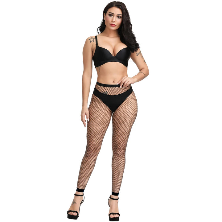 Factory Direct Sale Fishnet Tights Women's Casual Sheer Nylon Hosiery Silk Stockings Black Big Holes Pantyhose Tights