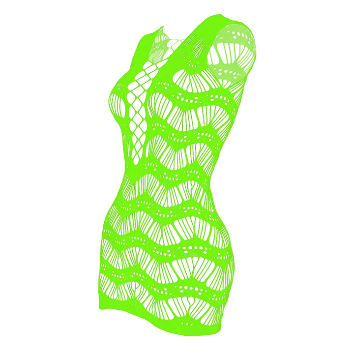 Sexy Body Stocking Dress Transparent Hollow Out Jumpsuit Plus Size Bodycon Dress Lingerie Bodysuits Club Outfits for Women