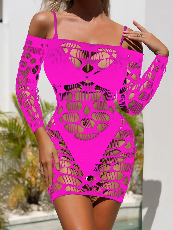 Hollow Out Sexy Lace Bodysuit Underwear Fishnet Dresses Lenceria Para Mujer Party Strippers Outfit Erotic Lingerie
