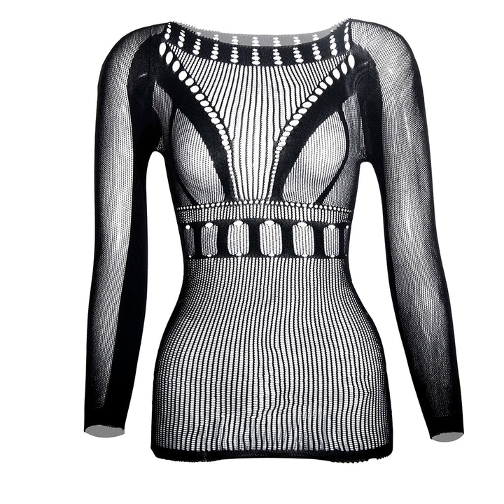 High Waist Sexy Mesh Lingerie Summer Vacation Outfit Elastic Nylon Bodystocking One-Piece Mesh Stockings