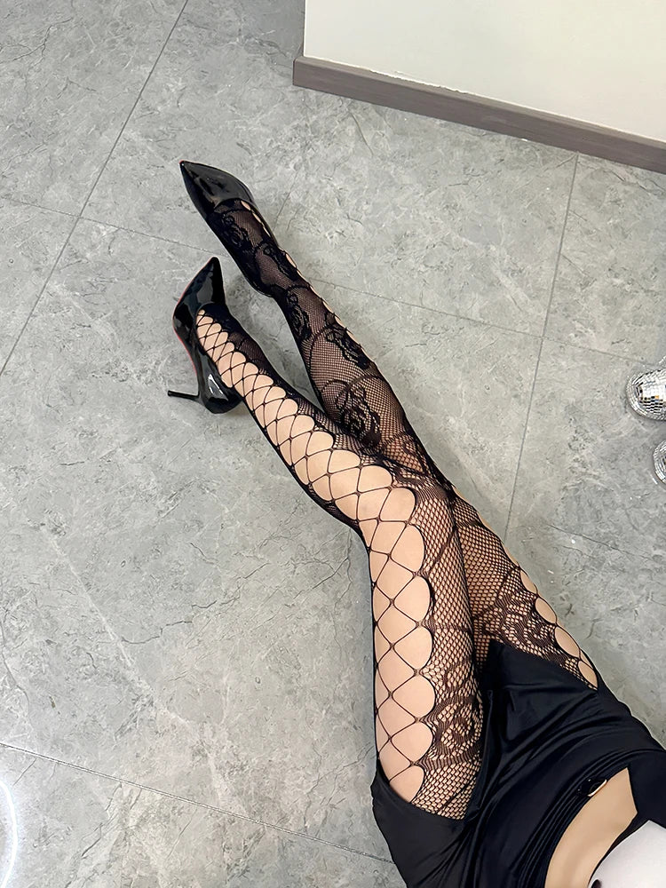 2025 Fashion Thin Sexy Pantyhose Summer Hot Stockings Wholesale Leggings for Women Sexy Net Side Hollow Design 3082