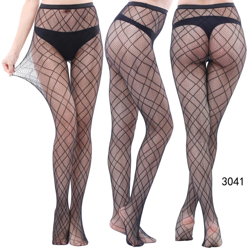 Womens Fishnet Tights Suspender Pantyhose Thigh-High Stockings