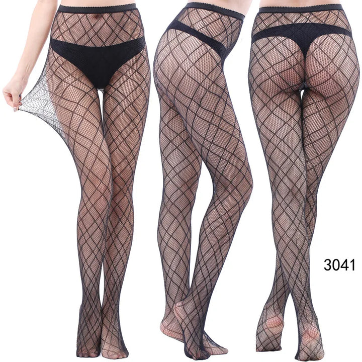Womens Fishnet Tights Suspender Pantyhose Thigh-High Stockings