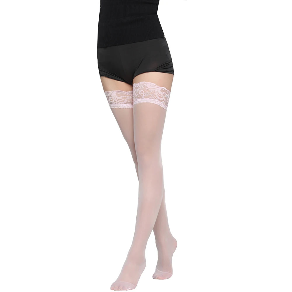 Black Lace Stockings Women Silk Sexy Sheer Lingerie Anti-hook  Seamless Suspender Tights Sheer Erotic Lingerie
