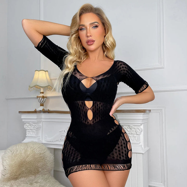 Women Sexy Lingerie Ultra Sheer Erotic Lingerie Body Doll Teddy Leggings Full  Body Fishnets Stockings Nylon