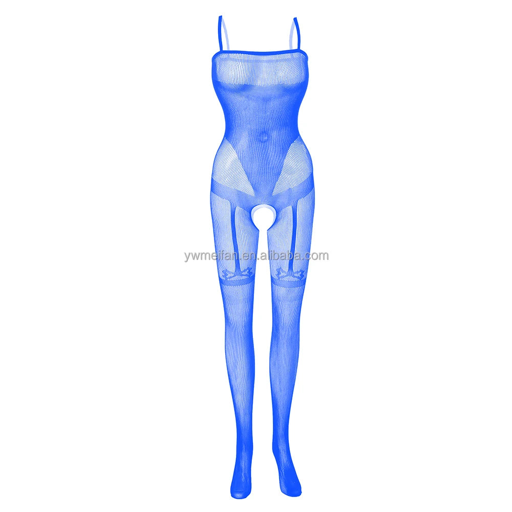 Integrate Garter Belt Pantyhose Women's Sexy Black Nude Fishnets Bodystocking Crotchless Body Stocking Lingerie