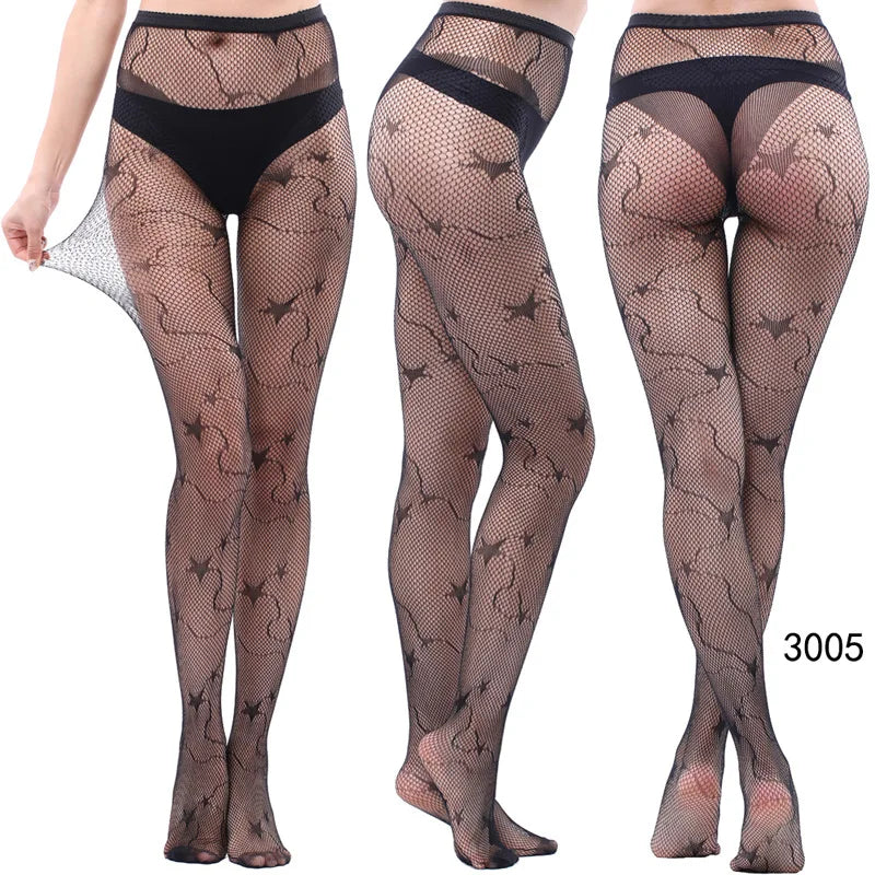 High Waist Patterned Fishnet Tights Lingerie Patterned Tights Fishnet Floral Stockings Pantyhose Stockings Leggings