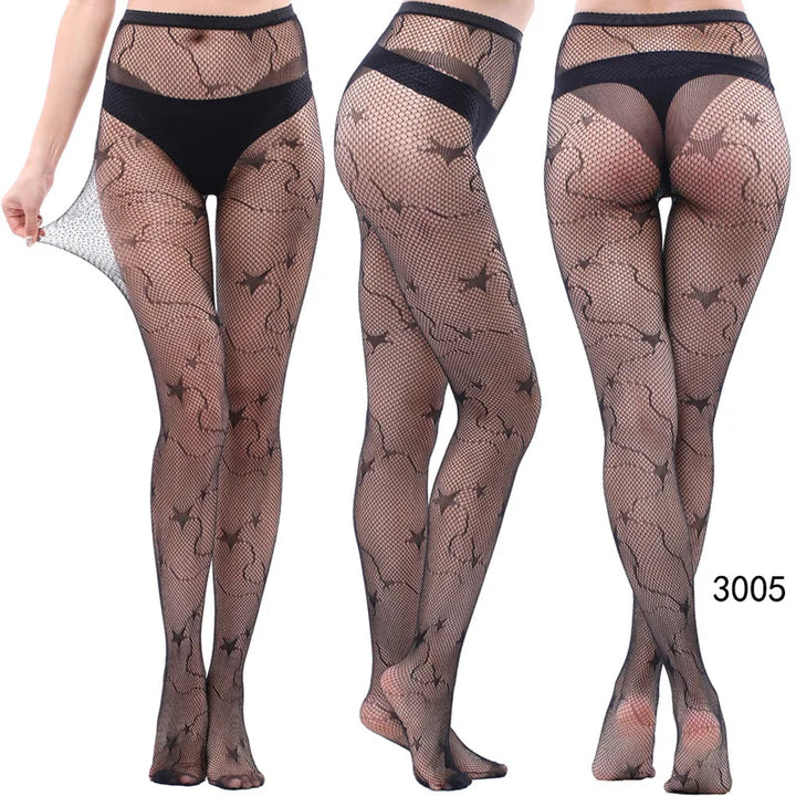 High Waist Patterned Fishnet Tights Lingerie Patterned Tights Fishnet Floral Stockings Pantyhose Stockings Leggings
