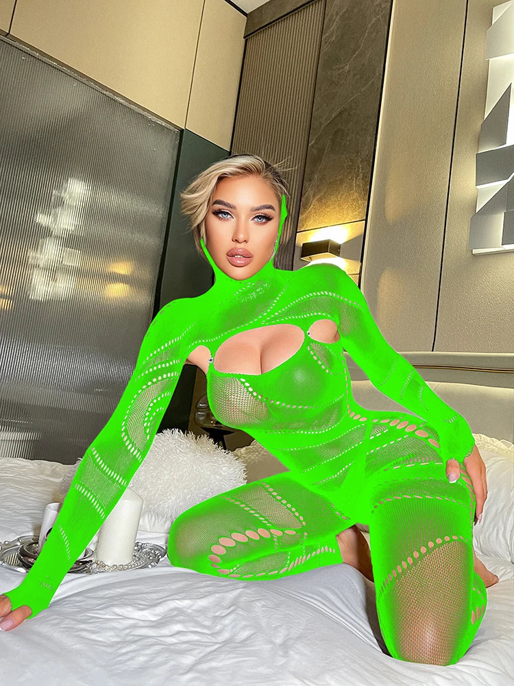 2025 NEW Hooded Sexy Rhinestone Body Stocking Plus Size for Chubby Women Crotchless Bodysuits Erotic Lingerie Outfits