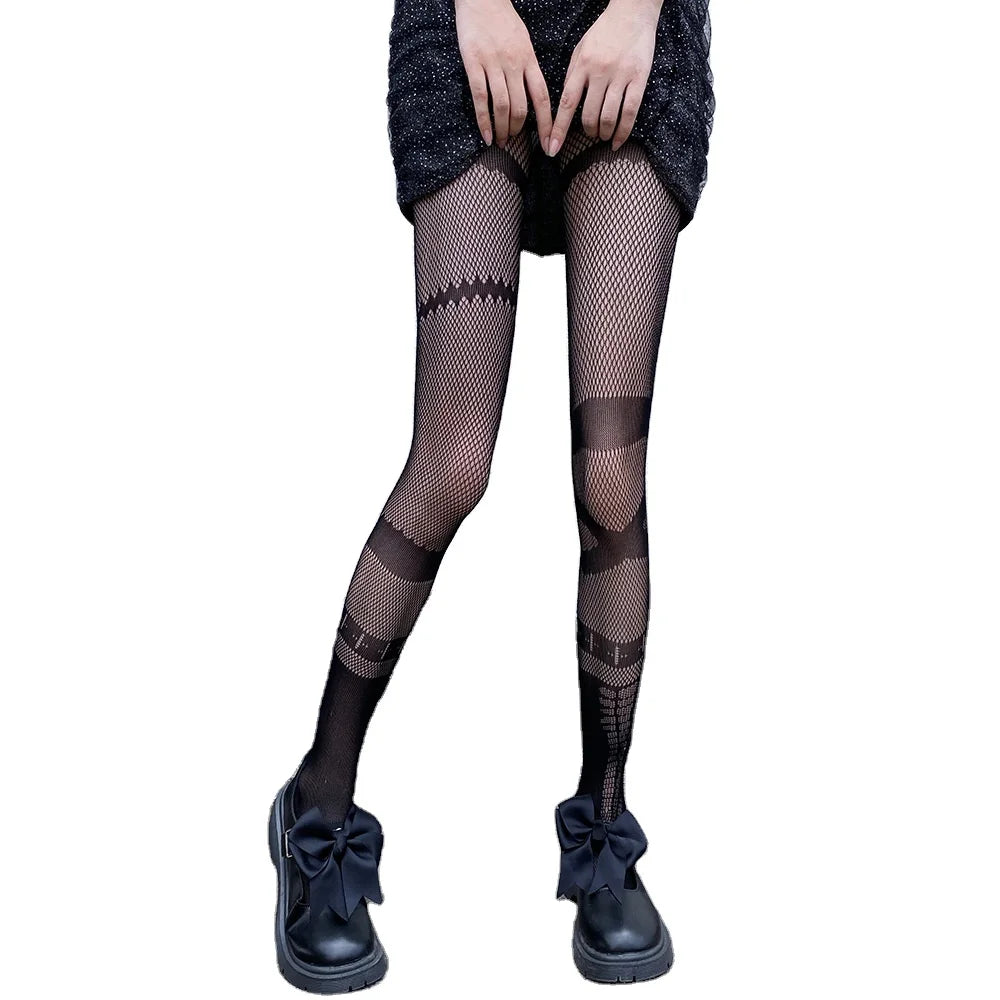 Lady Underwear Hollow Hanging Socks Jacquard Pants Leggings Stoking Sexy Pantyhose Women Girls