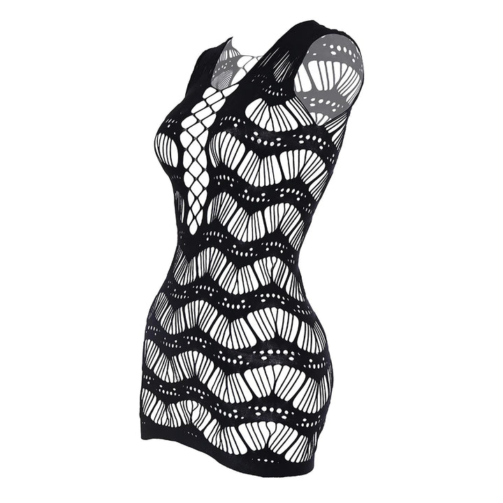 Sexy Body Stocking Dress Transparent Hollow Out Jumpsuit Plus Size Bodycon Dress Lingerie Bodysuits Club Outfits for Women