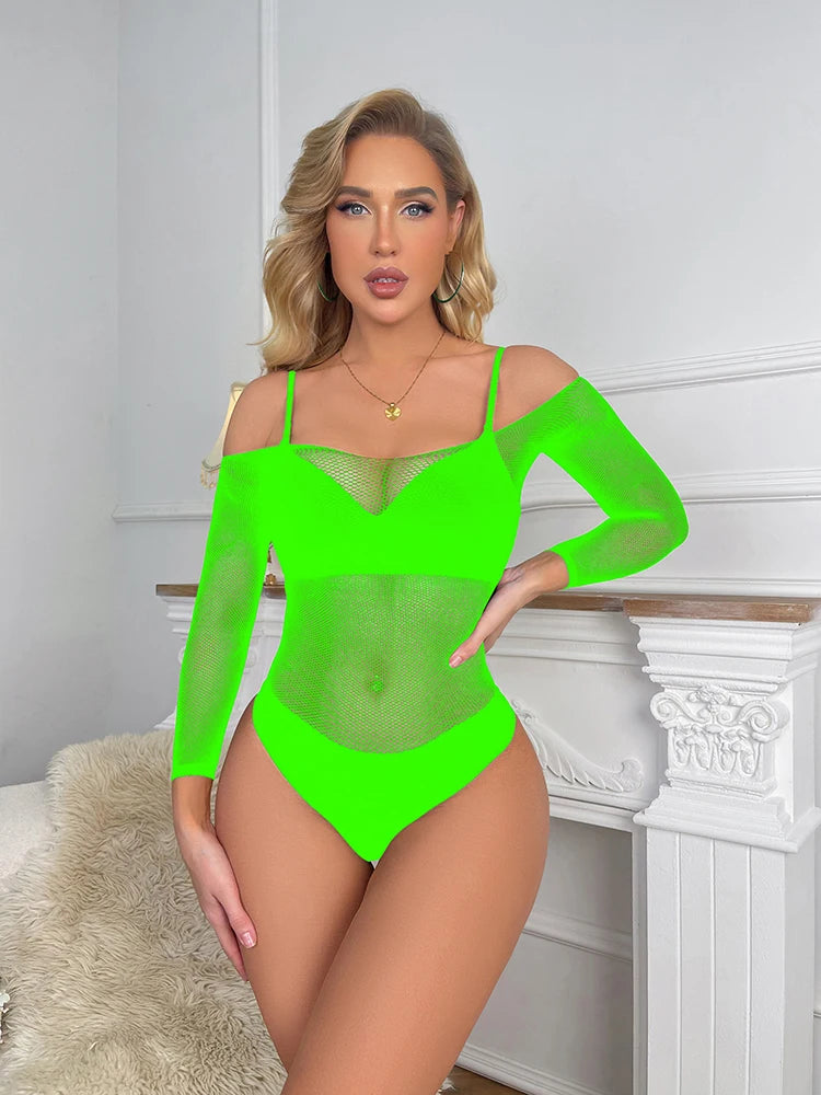 Wholesale Women's Sexy Mesh Sheer Lingerie Fishnet Body Stocking Erotic Women's Clothing Sexy Bodystocking Tops