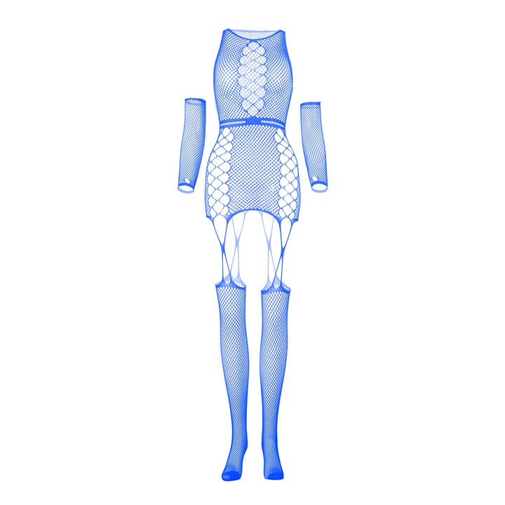 Women Sexy Lingerie Bodysuits Long Sleeve Open Crotch Mesh Sling Body Stockings Costumes Fishnet Suspender Bodystocking