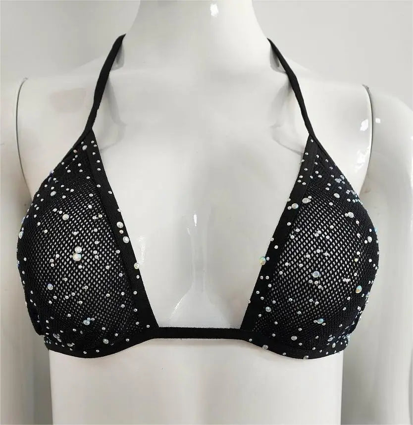 2024 INS Rhinestone Stocking Sexy Cutout Lace Silk Stockings Womens Sexy Lingerie Bra Nylon Fishnet Pantyhose Tights