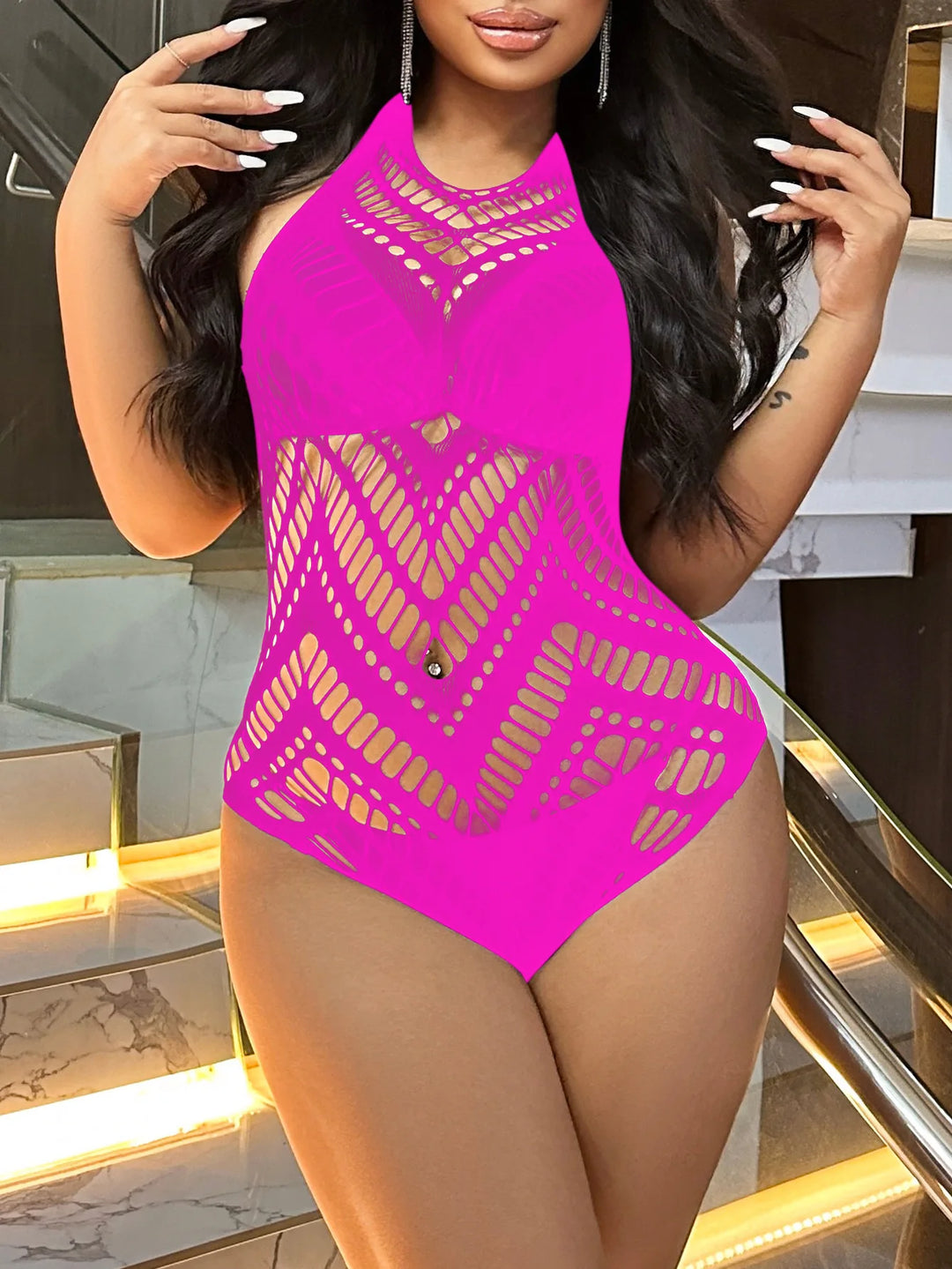 Hollow Out Sexy Bikini Lingerie Femme Sexy Transparent Bodystocking Lingerie Mature Sheer Erotic Lingerie Underwear