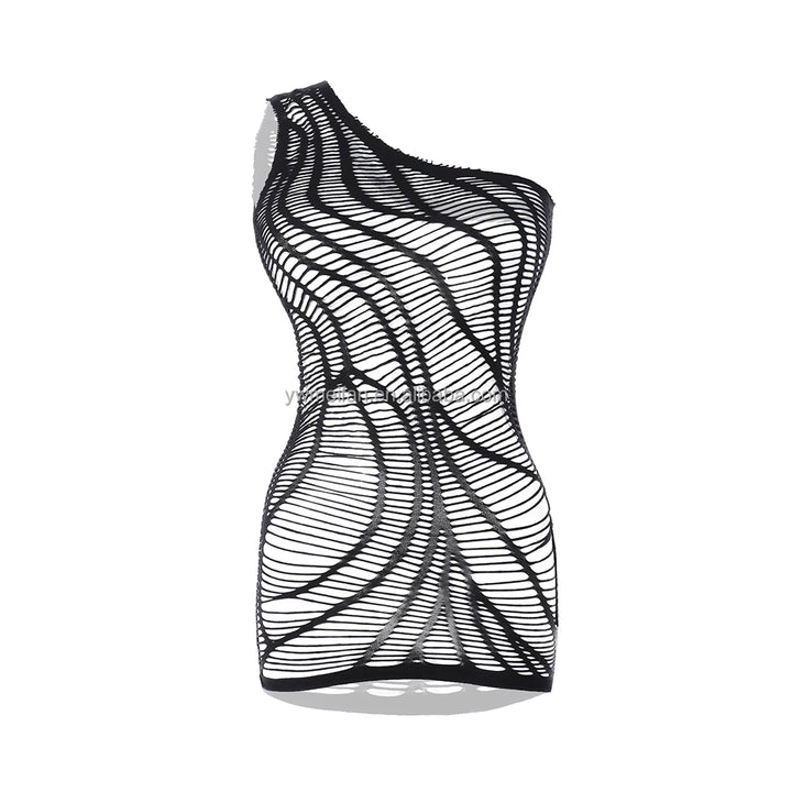 Sexy Fishnet Bodystocking Floral Slips Women's Sexy Mesh Sheer Bodysuit Crotchless Body Stockings Lingerie Dress