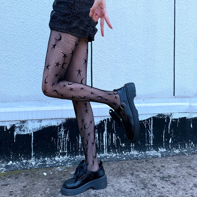 New Polyamide Anti-Hook Wire Fishnet Stockings Lift the Hip Hollow Different Styles for Choice Breathable Nylon
