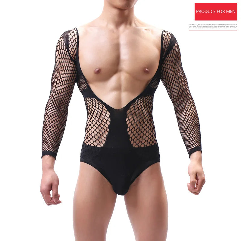 2023 Ins Fashion Stretch One Piece Open Bra Teddies Bodysuits Body Stocking Hollow Out Mesh Fishnet Lingerie Bodysuit